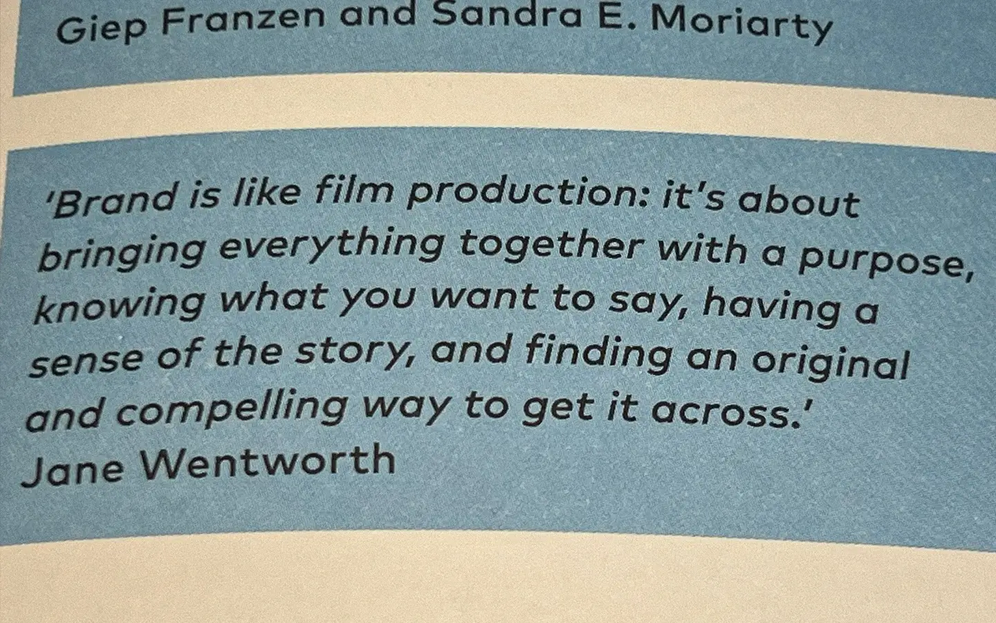 Jane Wentworth brand quote on a branded background